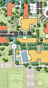 Close up illustrative of porposed master plan
