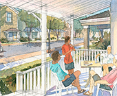 porches in new residential area
