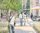 Concept of proposed street scene in the Health Sciences district
