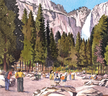 Resored promenade at Yosemite Lodge